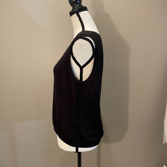 Berek 2 Womens Light Weight Sequin Embellished Sleeveless Pullover Sweater sz L - Picture 4 of 5